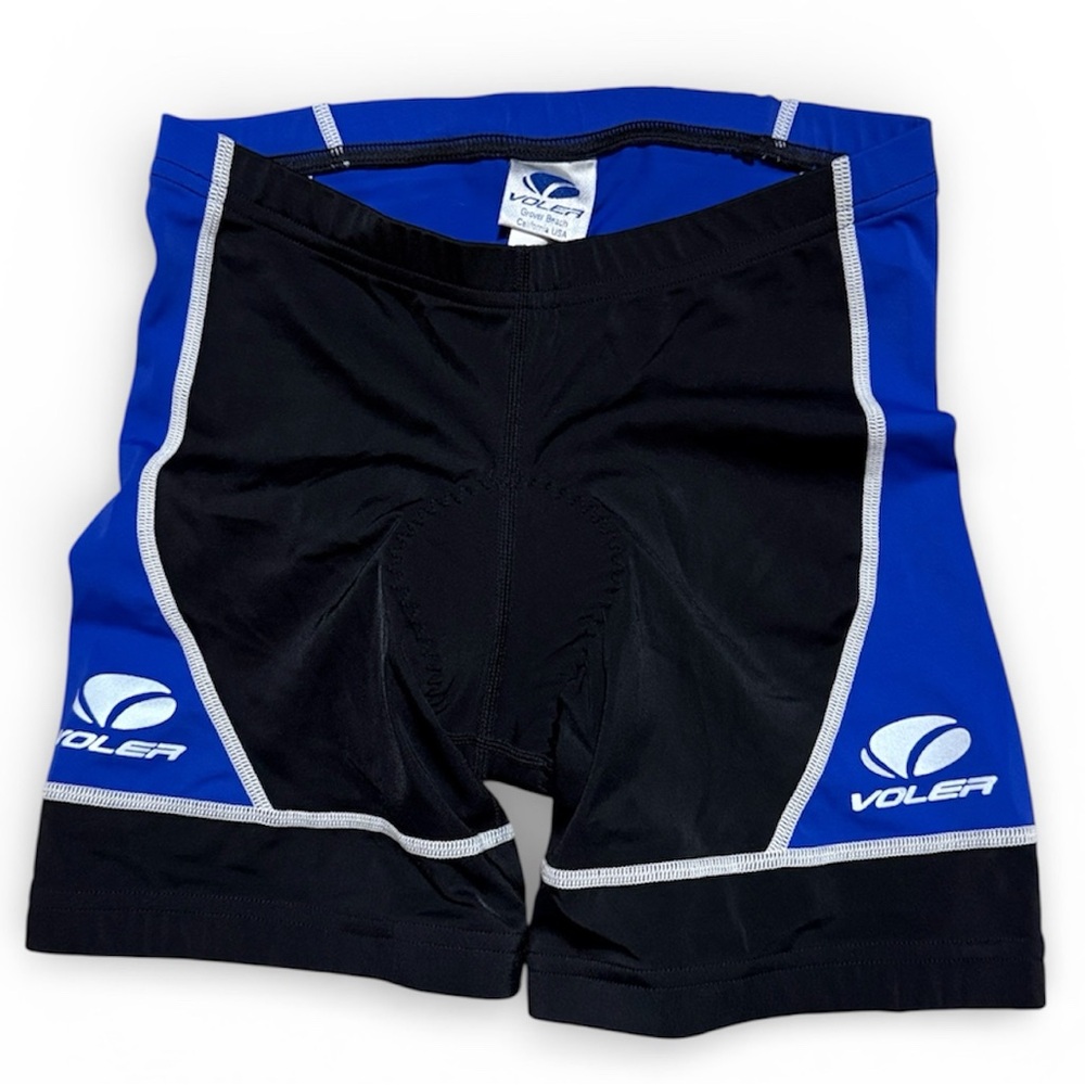VOLER HIGH PERFORMANCE CYCLING COMPRESSION SHORTS BLACK BLUE BIKING SIZE SMALL